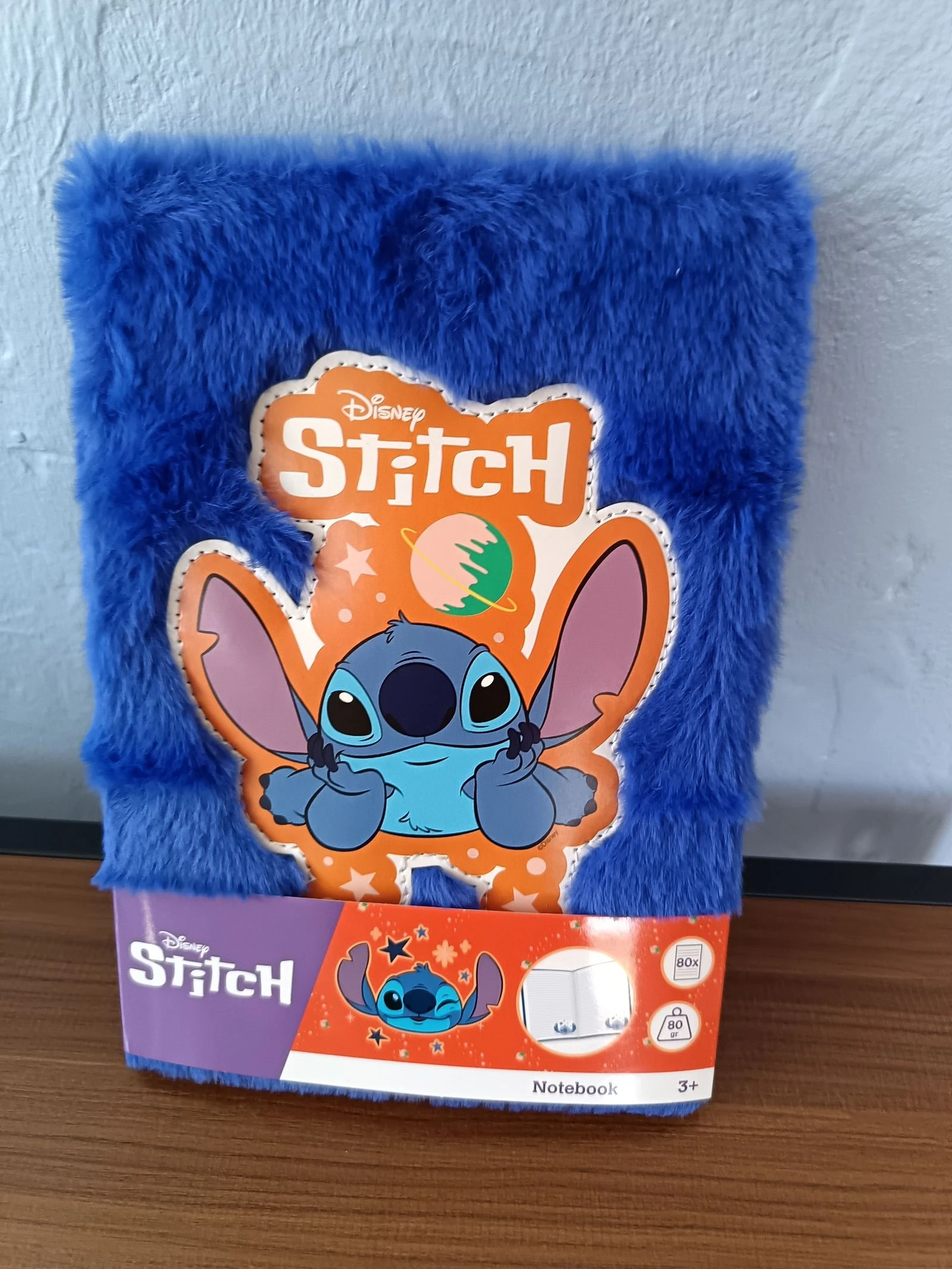 Carnet de notes stitch disney couverture peluche bleue neuf